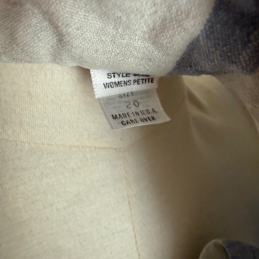 L.L. Bean Vintage Long Sleeve Plaid Dress - Blue and Cream - Picture 7 of 8
